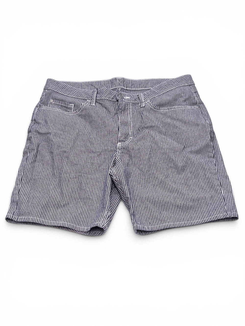 Lee Riders Hickory Stripe Stretch Jean Shorts Blue White Workwear Denim Sz 12M
